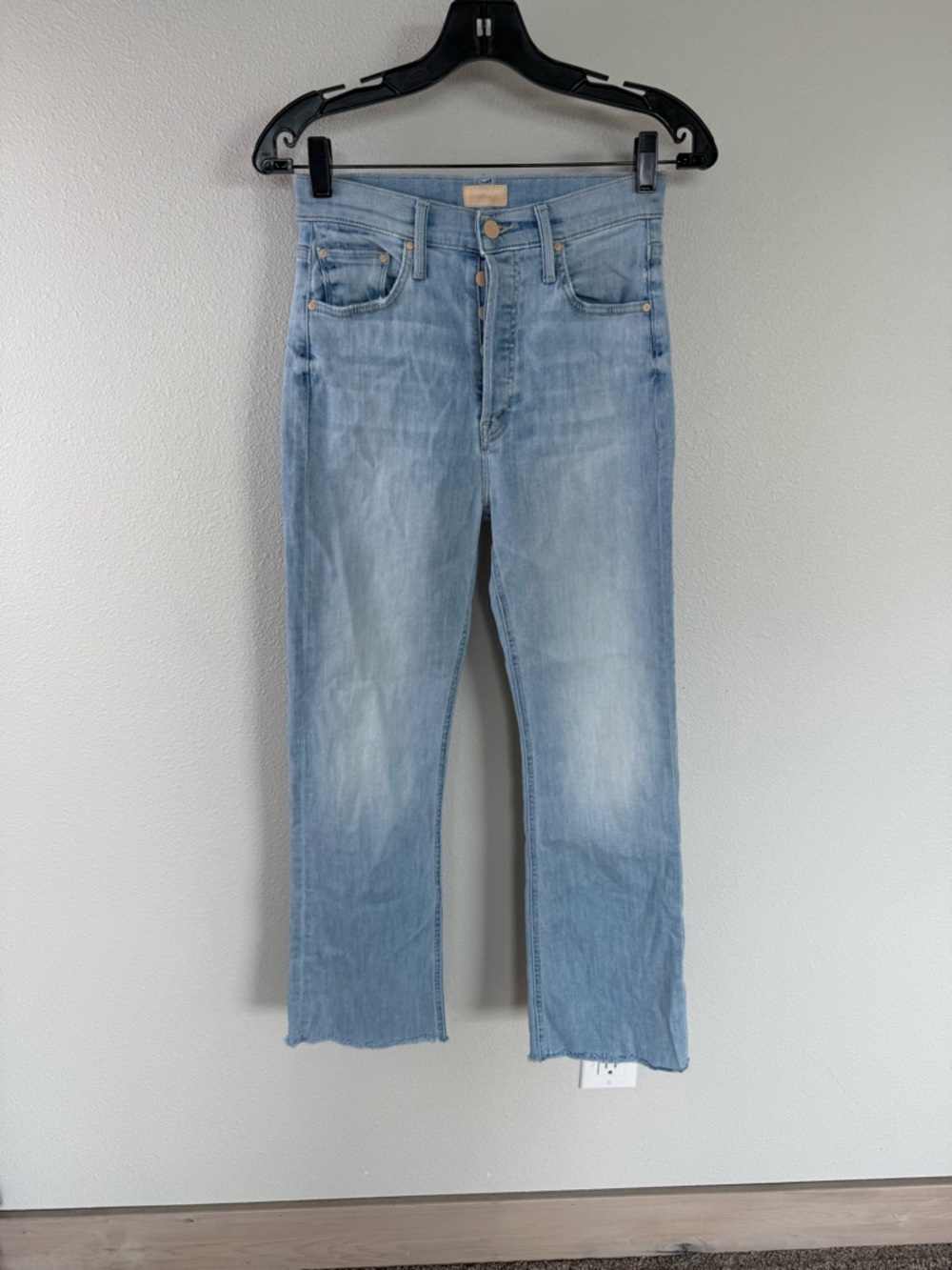 MOTHER The Tripper Ankle Fray High Rise Flare Jeans Island Time Denim Women’s 25 - Picture 3 of 16